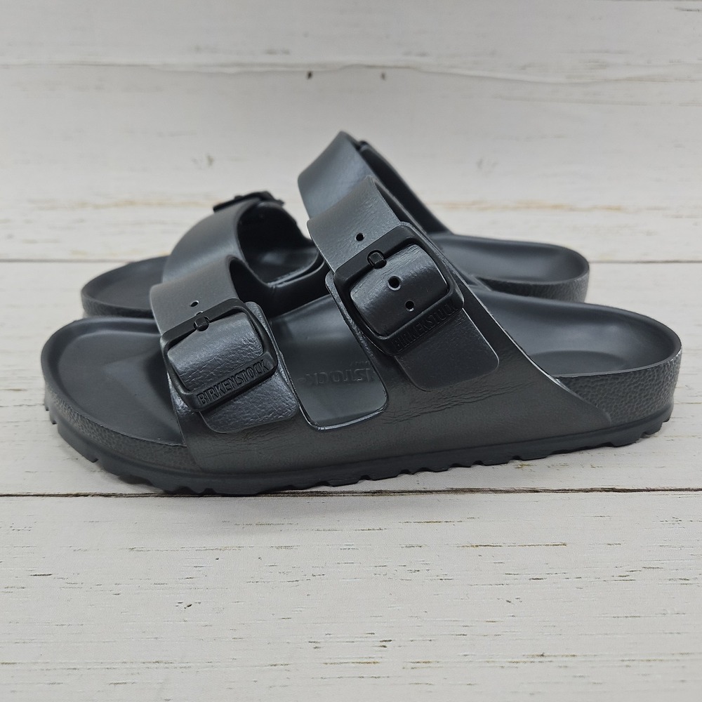 Birkenstock Arizona EVA Silver Gray Metallic Womens 5 Slide Summer Beach Sandals